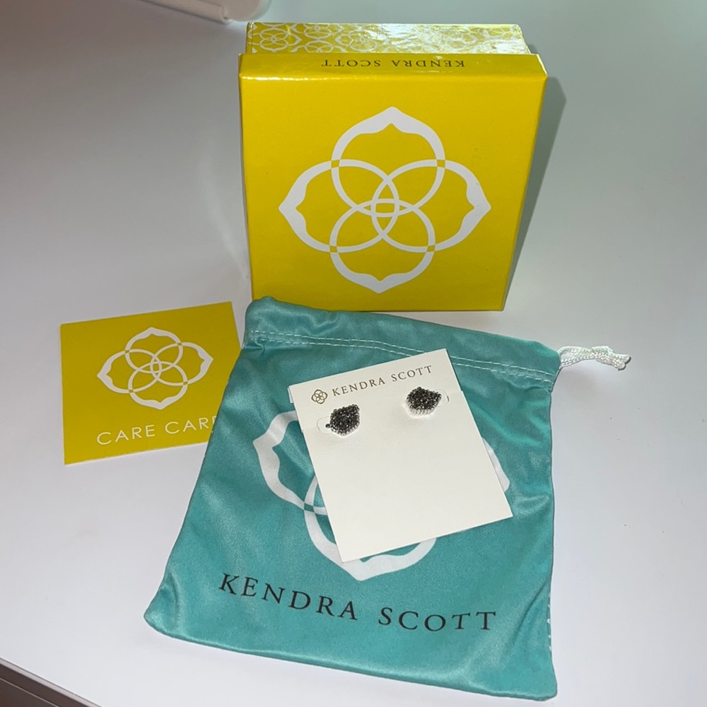 Kendra Scott Elisa Silver platinum druzy earrings